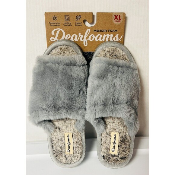 Dearfoams Woman's Slippers Size XL (11-12) Gray Cozy Gift - Picture 1 of 7